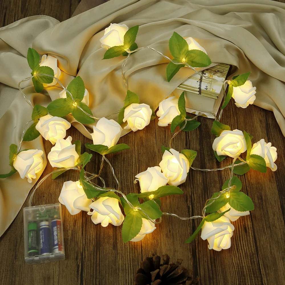 Рождественская светодиодная гирлянда Кленовая зеленая лоза серебристая