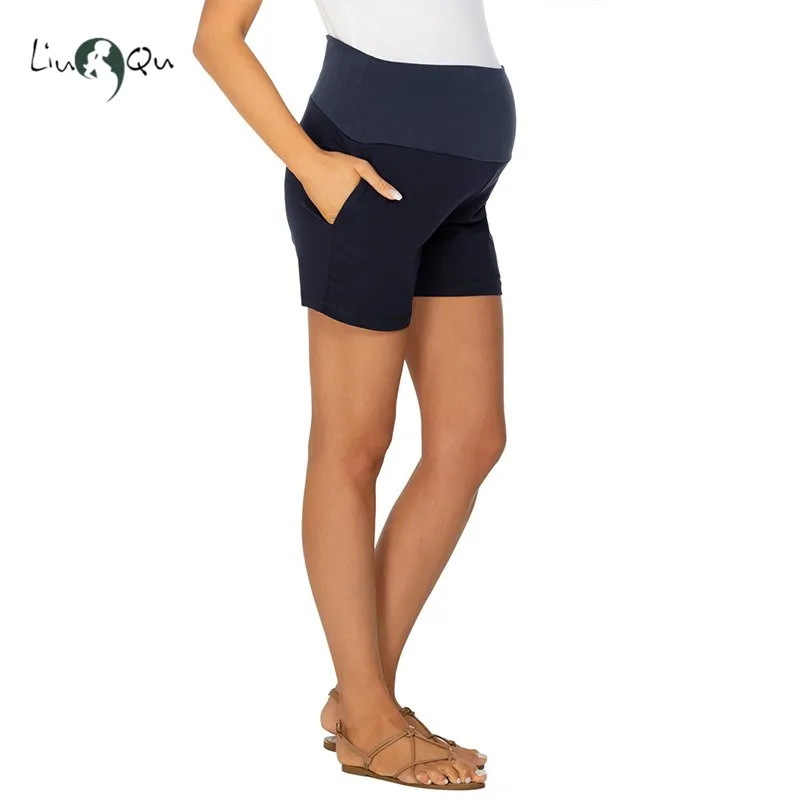 Летние повседневные шорты для беременных брюки с эластичной талией одежда