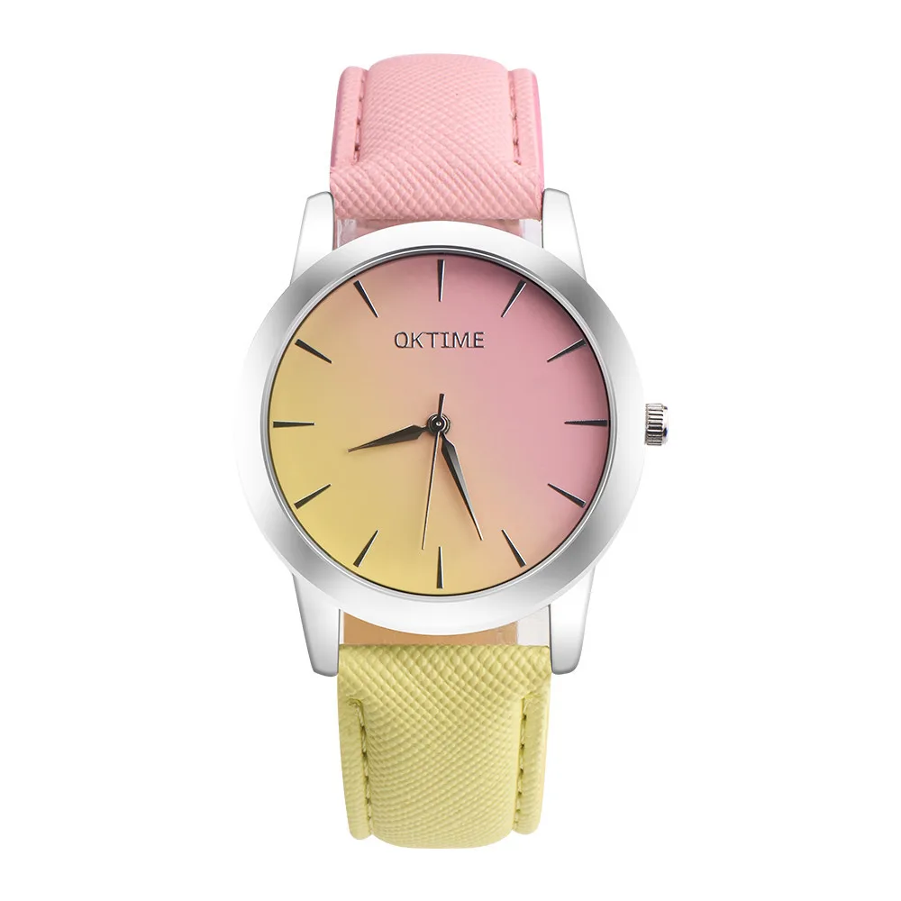 

Top Brand Women's Watch Leather Two colors Dial Dress Female Clock Luxury Brand Design Women Watches Simple Fashion Ladies Watch