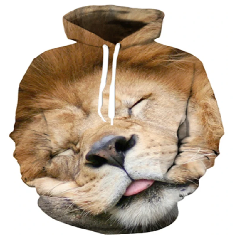 

UG Suitable For Autumn Lion Hoodie 3D Comic Hoodie Men's Sweater Women's Hot Air Hoodie 3D Men's Streetwear