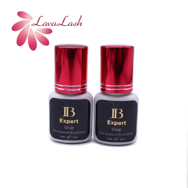 

2 Bottles Korea IB Ibeauty Expert Glue For Eyelash Extension Original 5ml Black Glue Wine Red Cap False Lash Beauty Shop Tools