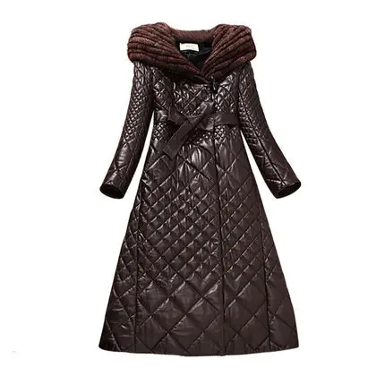 Женская куртка из натуральной кожи с меховым воротником L2497 | одежда