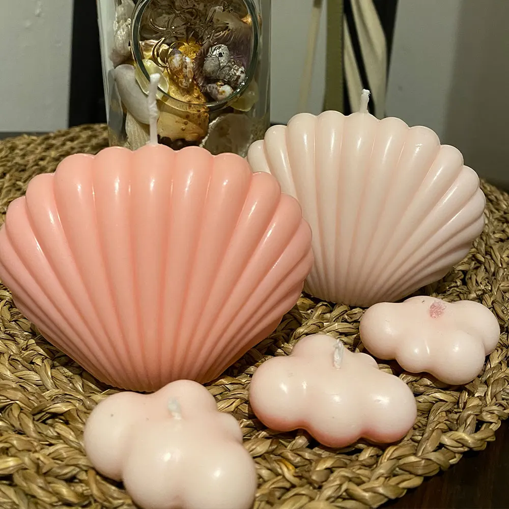 DIY Candle Mould Plastic 3D Sea Shell Shape Aromatherapy Mold Handmade Plaster Clay Soap Scallop Making Home Decor | Дом и сад