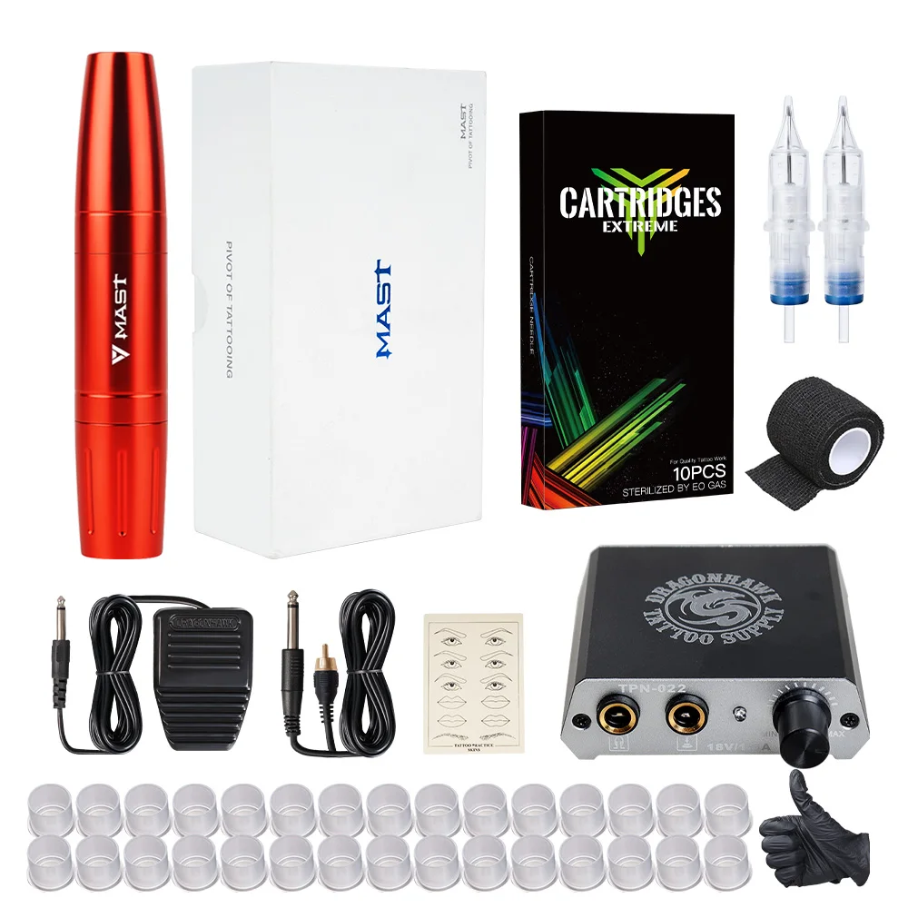 Новый набор для тату автомата ротационная ручка мощный картридж Перманентный