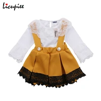 licupiee lovely newborn baby girl clothes lace full sleeve bodysuitstrap dresses outfits 0 24 months