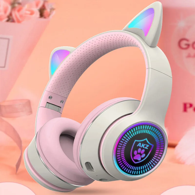 

Cat Ears Cute Style Wireless Headband Game Headphone For Grils Gift Colorful BT 5.0 Headset Beauty Bluetooth-compatible Earphone