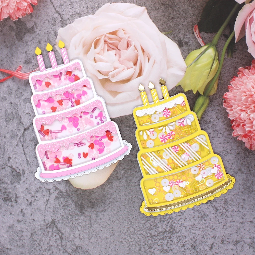 

KLJUYP Elegant Cake Shaker Metal Cutting Dies for Scrapbooking/photo album Decorative Embossing Paper Card