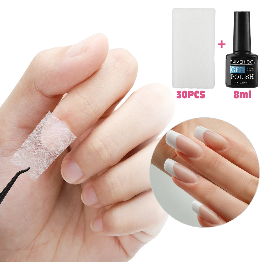 Стекловолоконный клей для наращивания ногтей с волоконным листом форма ремонта