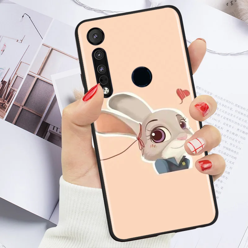 

Disney Cartoon Animation Zootopia Zootropolis For Motorola G9 G8 G Power One Fusion Edge E6 Plus Play Lite Soft Black Phone Case