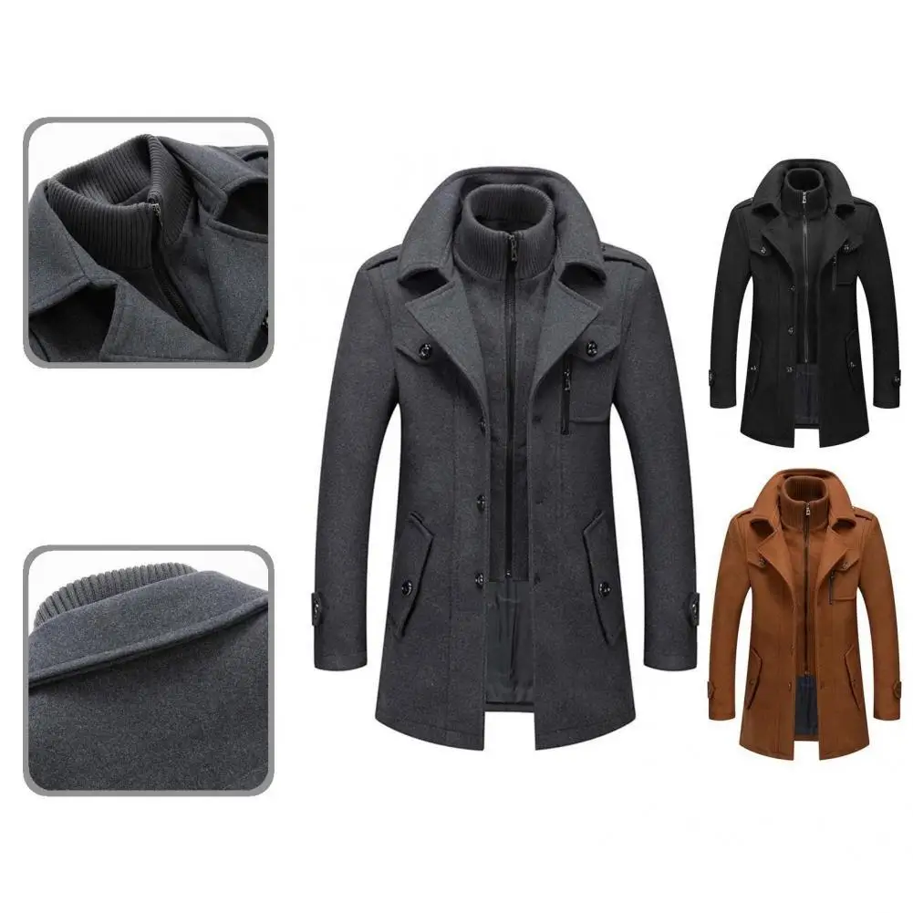 

Stylish Jacket Lapel Autumn Winter Warm Zipper Jacket Coat Men Jacket