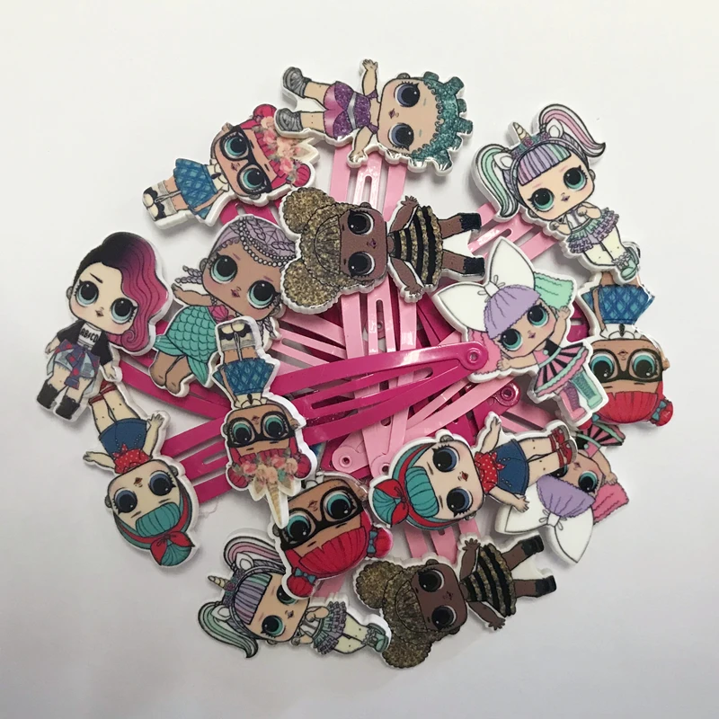 100Pcs Newborn Headband Kids Hair Accessories Headwear Mickey Hairpins Cartoon Mermaid Horse Rainbow Clip for Girl | Детская одежда и