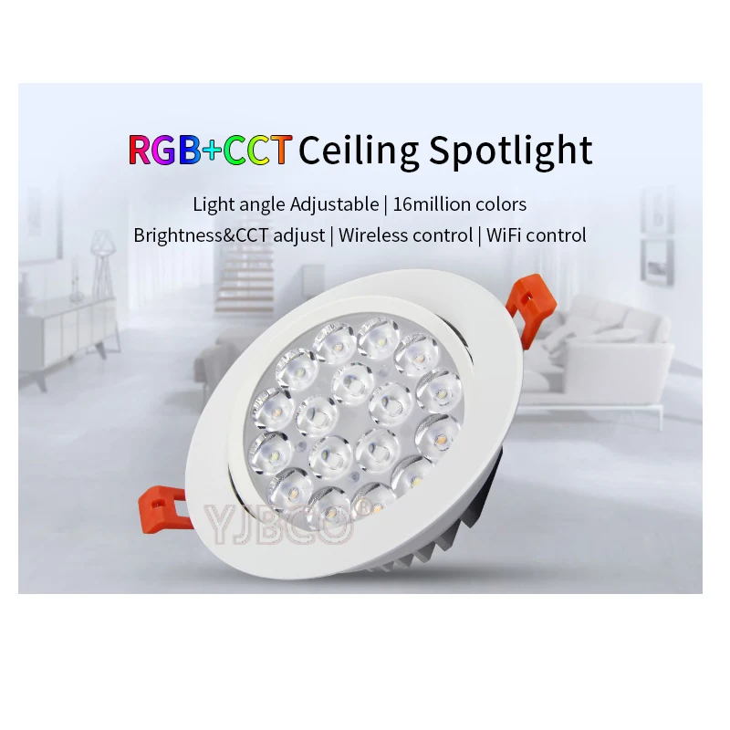 Miboxer AC86-265V 9W RGB + CCT круглый светодиодный потолочный прожектор FUT062 совместимый с