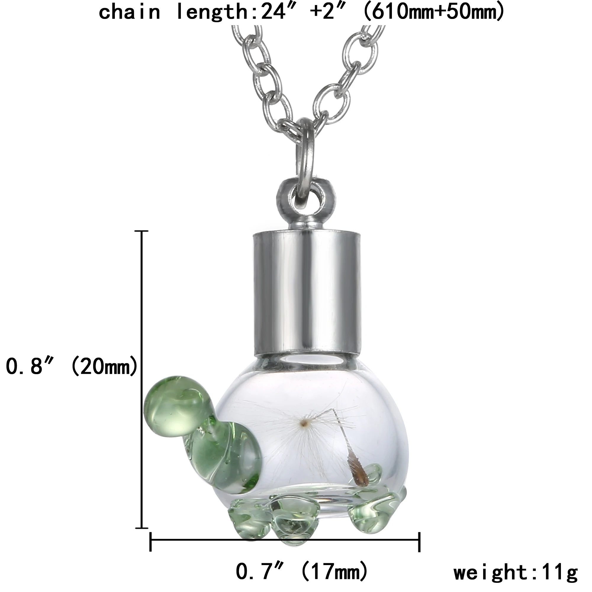 Ожерелье женское из прозрачного стекла с подвеской в виде одуванчика и черепахи |