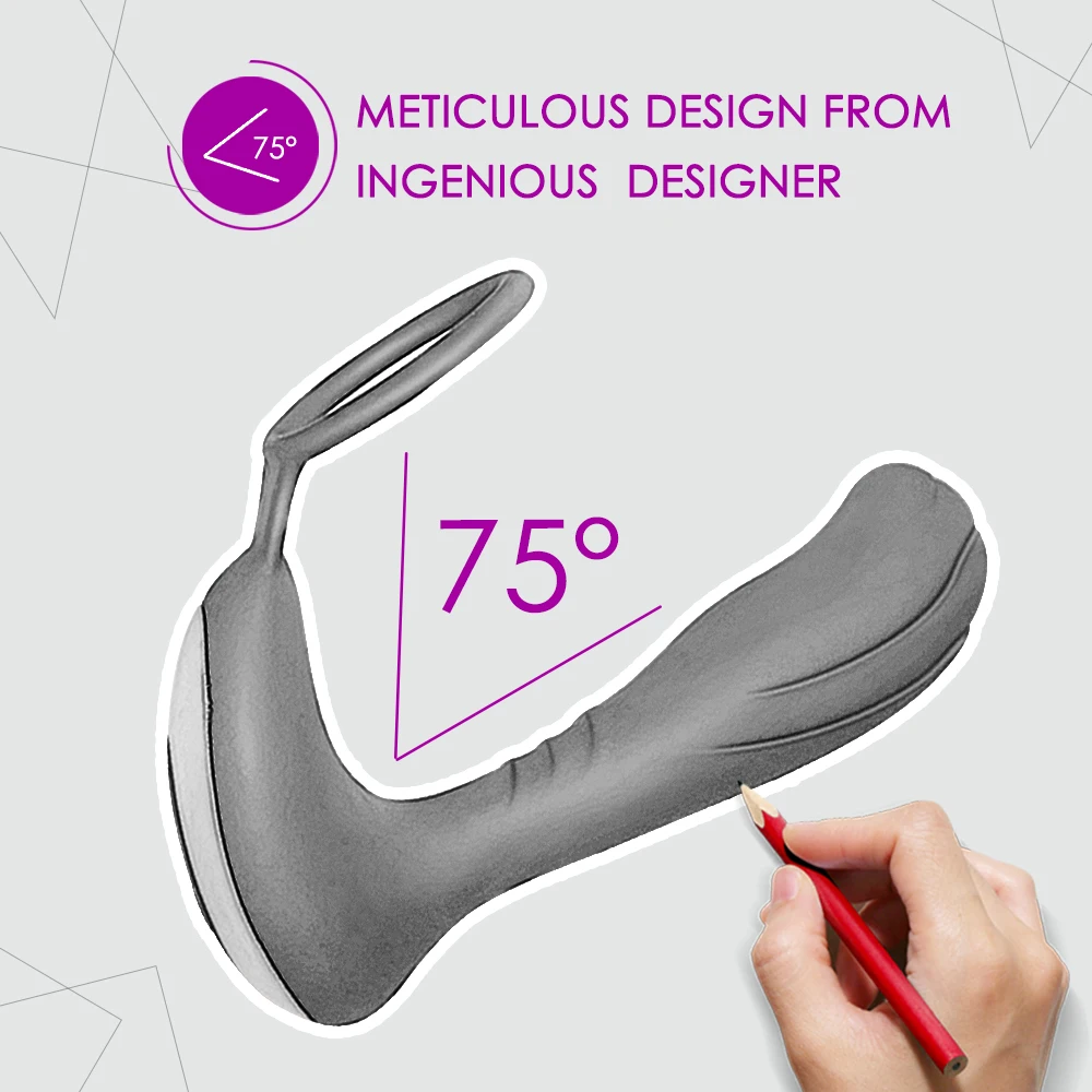 Массажер простаты с пультом дистанционного управления USB зарядка кольцом на