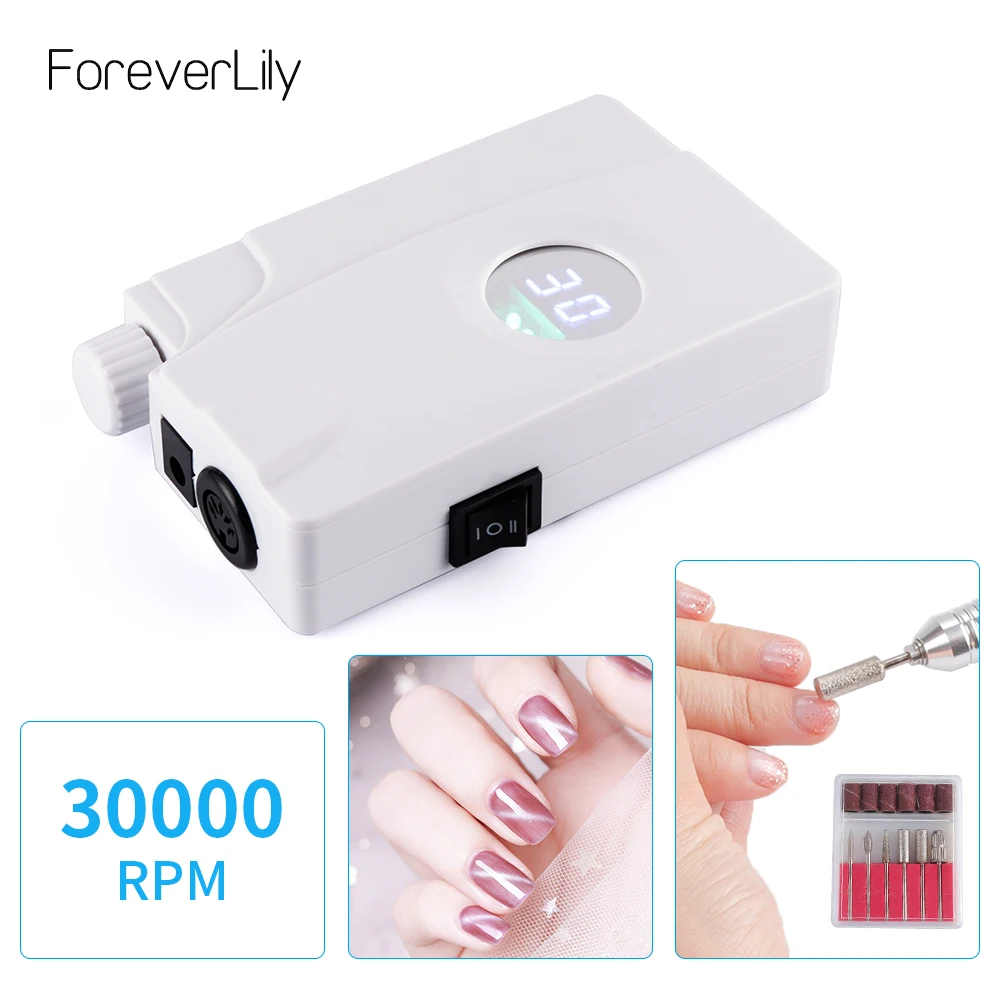 

Профессиональный 30000 об/мин Портативный электрический сверлильный станок для ногтей перезаряжаемый беспроводной маникюрный педикюрный на...