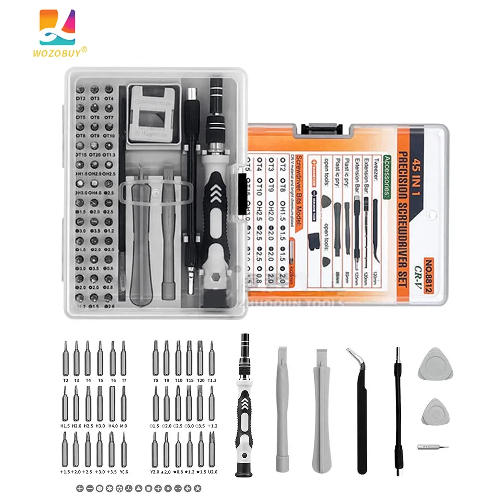 

45 In 1 Precision Screwdriver Sets Diy Repair Kit,Suitable For Tvs, Iphone Computers, Watches, Game Consoles,Electronic Etc.