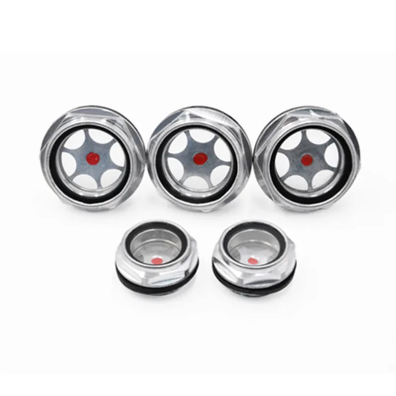 

5PCS Air compressor oil sight glass oil window oil mirror round glass aluminum oil standard gear box aluminum shell sight glass