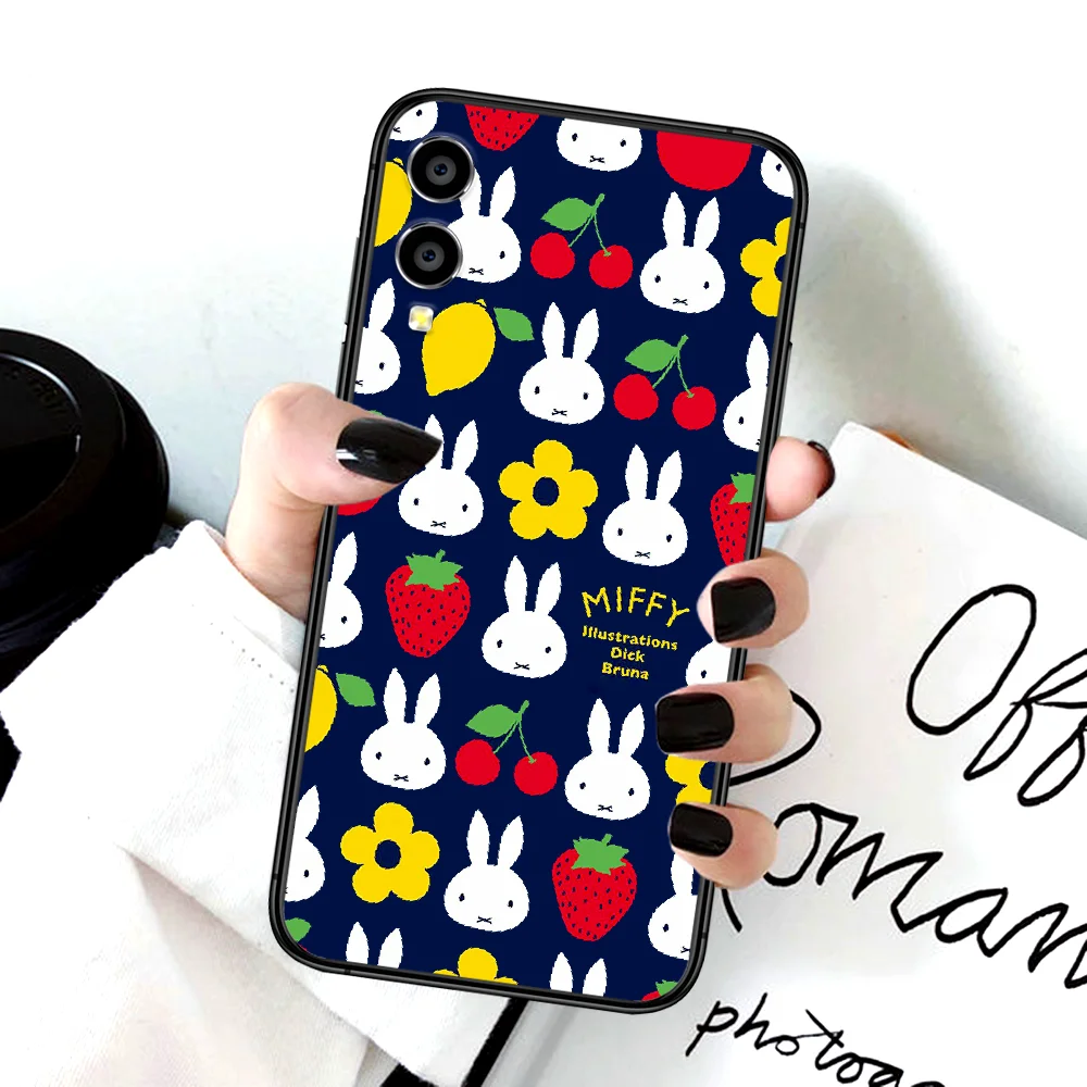 

Art Miffies Cute Bunny Phone Case For Huawei Honor 6A 7A 7C 8 8A 8X 9 9X 10 10i 20 Lite Pro Play black Hoesjes Painting Etui