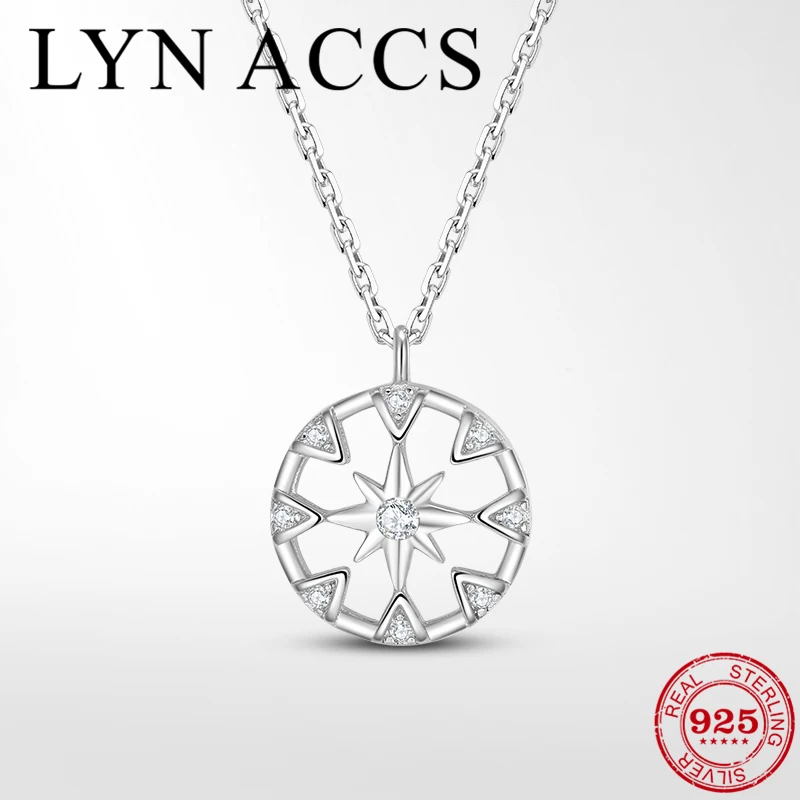Высокое качество 925 Стерлинговое Серебро круглая звезда кулон кубический