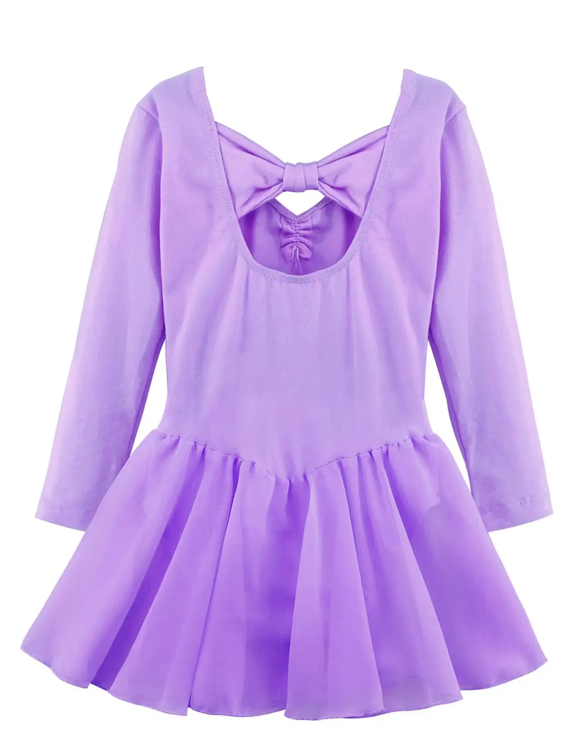 Балетное платье трико для девочек короткий/длинный рукав балетное шифоновое