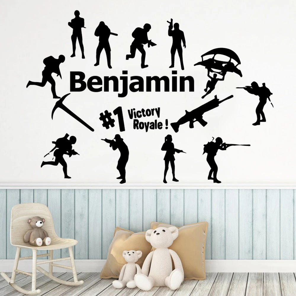 Новый дизайн стены Стикеры геймера пользовательское имя s для детской комнаты