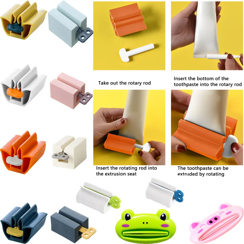 

PY2 Rolling Toothpaste Device Tube Dispenser Holder Tooth Paste Tube Squeezer Rolling Holder banheiro tandpasta knijper