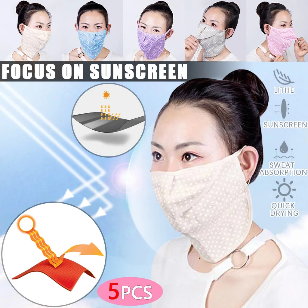 

5PCS Anti-dust Mouth Face Mask Washable Reusable Occlusion Mouth Cover Men Women Outdoor Protective Fabric Face Cover A50