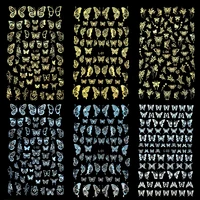 1pc 3d laser butterfly nail art sticker adhesive butterfly nail decal for diy resin mold women salon nail art design deacoration