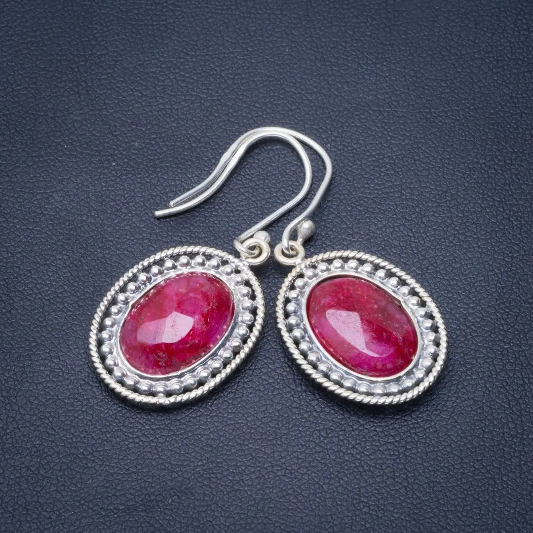 Уникальные серьги ручной работы из серебра 1 5 пробы с натуральным вишневым
