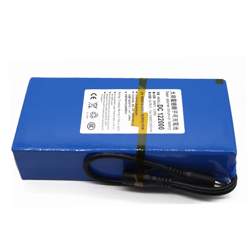 new High Quality Super Rechargeable Portable Lithium-ion Battery DC 12V 20000mAh With EU Plug 12.6v 20Ah battery pack+charger |