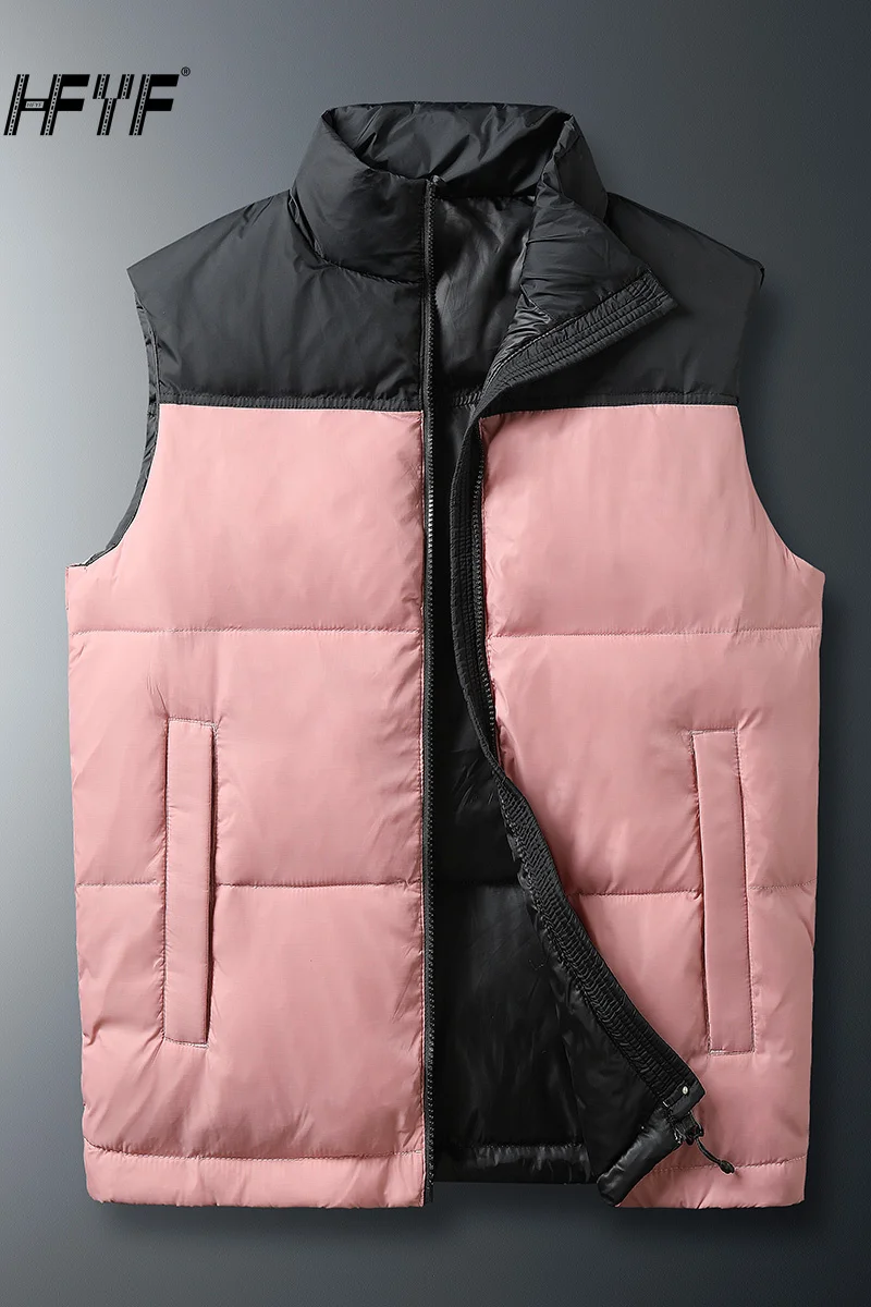 HFYF 5XL Sleeveless Parkas Men Vest Jacket Winter Fashion Autumn Hip Hop Streetwear Jackets Male Oversize Loose Japanese Casual