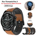 Сменный ремешок из натуральной кожи для Ticwatch Pro 3 Силиконовый ремешок для Ticwatch Pro 3 GPS 4GLTE 2020 GTX E2 S2 S мужской браслет