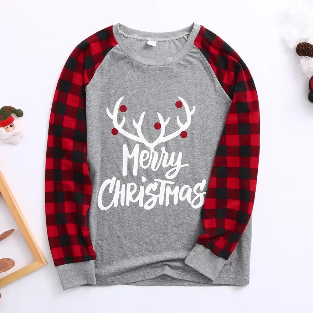 Рождественская Пижама Одинаковая одежда Костюм для родителей и ребенка Домашняя