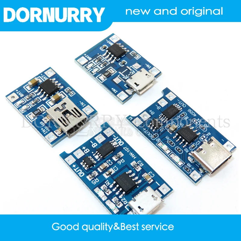 

5 шт., зарядное устройство с Micro USB, 5 В, 1A, TP4056, 18650