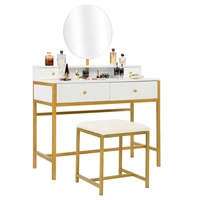 100 x 45 x 76cm l x w x h dressers fch desk mirror 4 drawers with stool steel frame dressing table white for living room