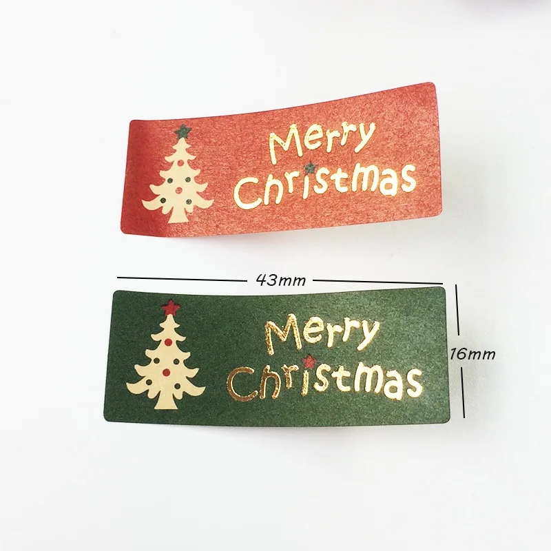 

1000pcs/lot Red And Green Christmas Tree design holiday atmosphere Baking Packaging Label Stickers
