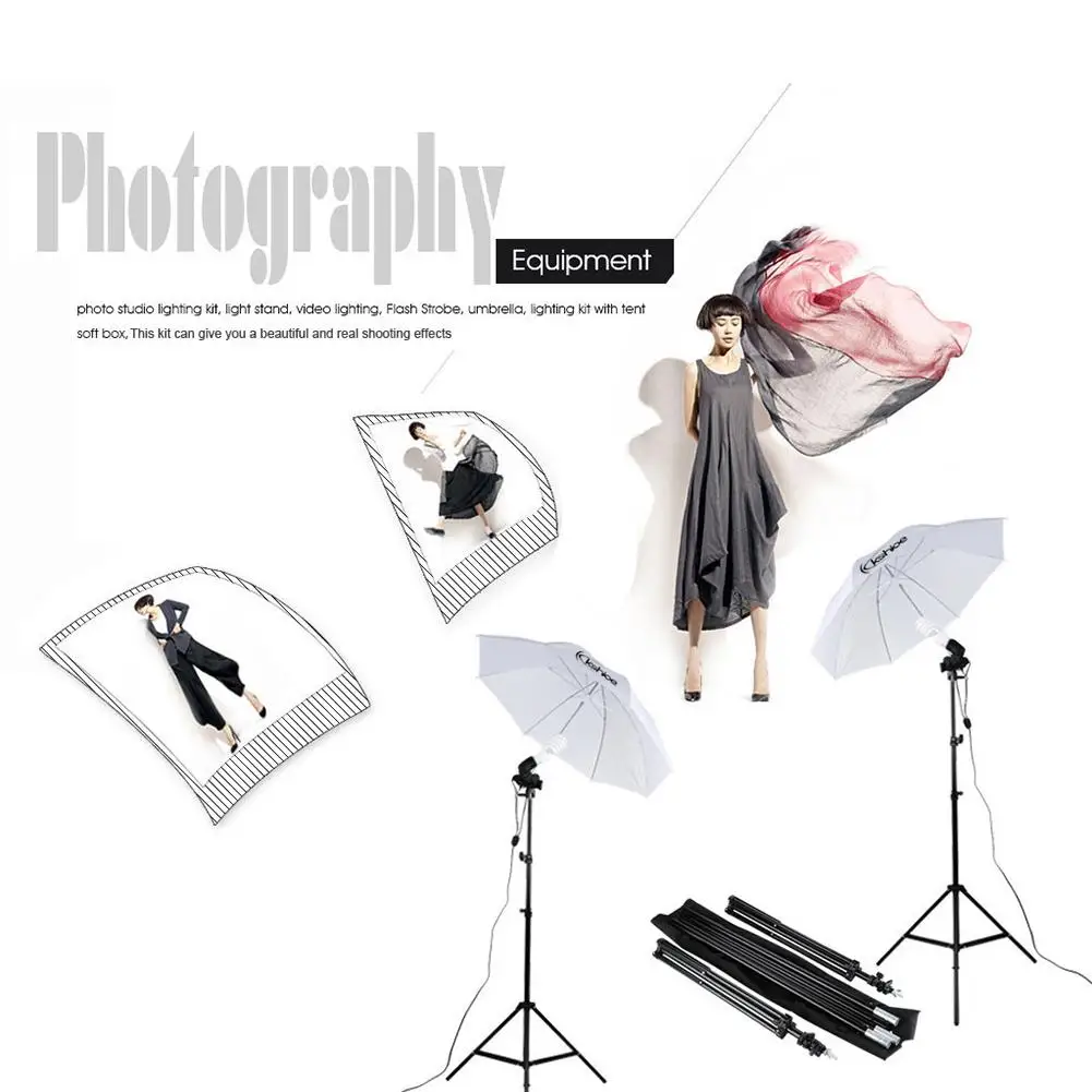 

Kshioe 135W Silver Umbrellas with Background Stand Non-Woven Fabrice Set US