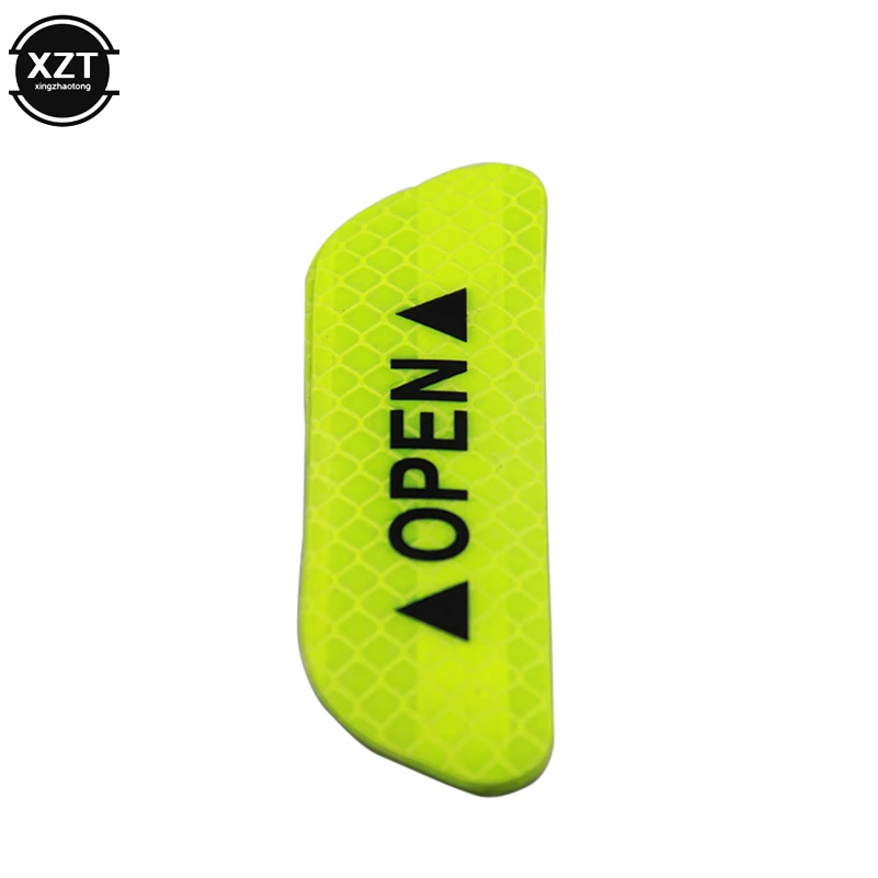 Green 4 шт./компл. DIY Автомобиль открыть светоотрающей полосой Предупреждение отражающая открытая уведомления велосипедные аксессуары наружные двери автомобиля наклейки на автомобиль - Название цвета: Green