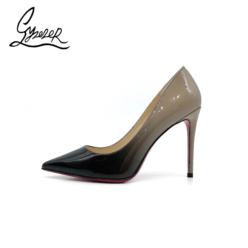 

Yuerui лакированная кожа профессиональные женские туфли с закрытым носком 10 см высокий каблук модная темпераментная удобная обувь для женщин
