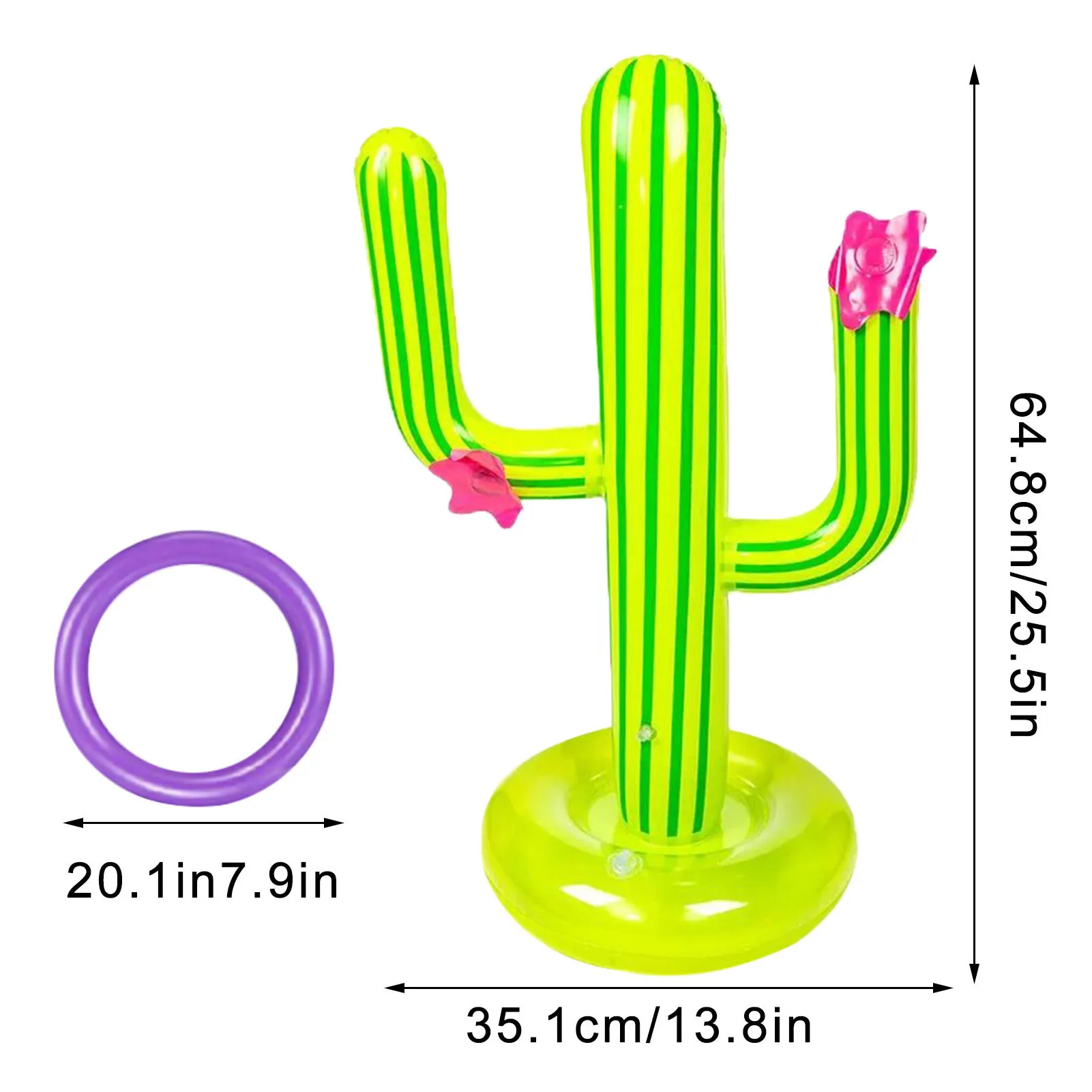 

5PC Summer Inflatable Cactus Swimming Pool Ring Toss Games Large Pools For Family Toys With 4 Ring Parent-child Outdoor Fun Game