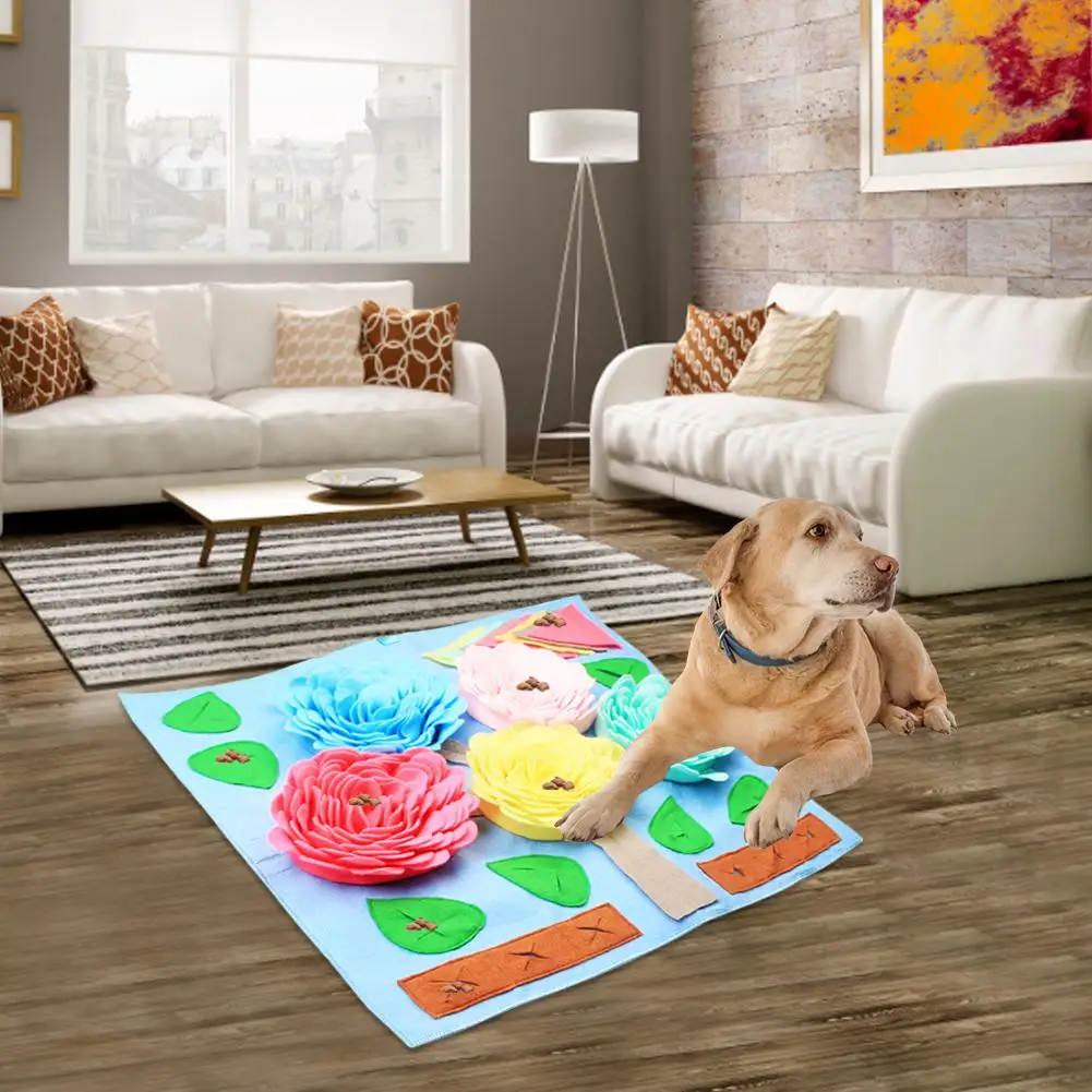 Dog Puzzle Toys Pet Snuffle Mat Feeding Smell Training For Stress Relief Interactive Game Blanket | Дом и сад