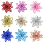 Украшения для рождественской елки, 14 см, искусственные головки цветов, декоративный искусственный цветок