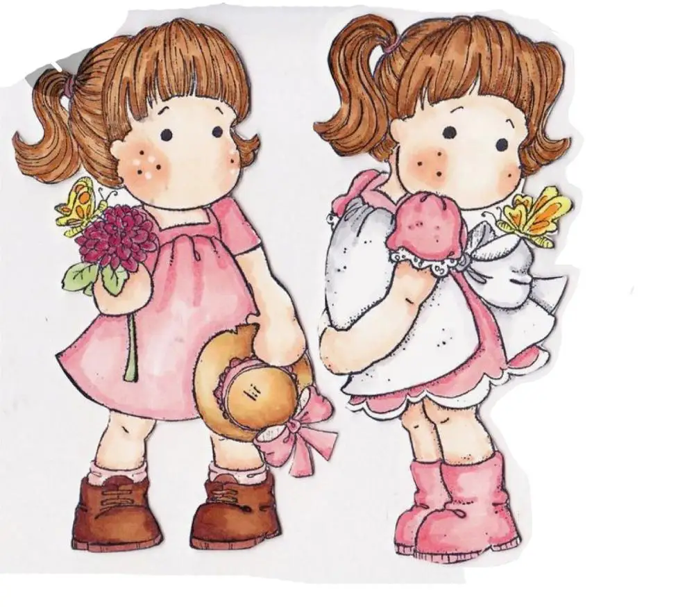 Магнолии для девочек прозрачный силиконовый штамп и zamak литье под