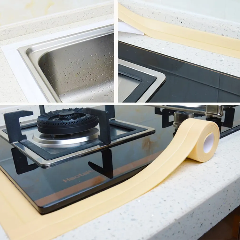 

PVC Waterproof Mildew Proof Adhesive Tape Kitchen Sink Joint Crevice Sticker Corner Line Sticking Strip