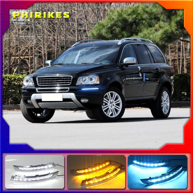 2 шт. Автомобильные дневные ходовые огни светодиодный DRL для Volvo XC90 2007 2008 2009 2010 2011