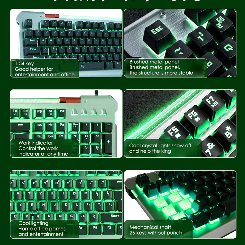 Игровая клавиатура с водяным охлаждением светящаяся реальным манипулятором