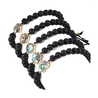 abalone shell bracelet for women men love heart cross beaded bracelet lava rock stone essential oil diffuser bracelet jewelry