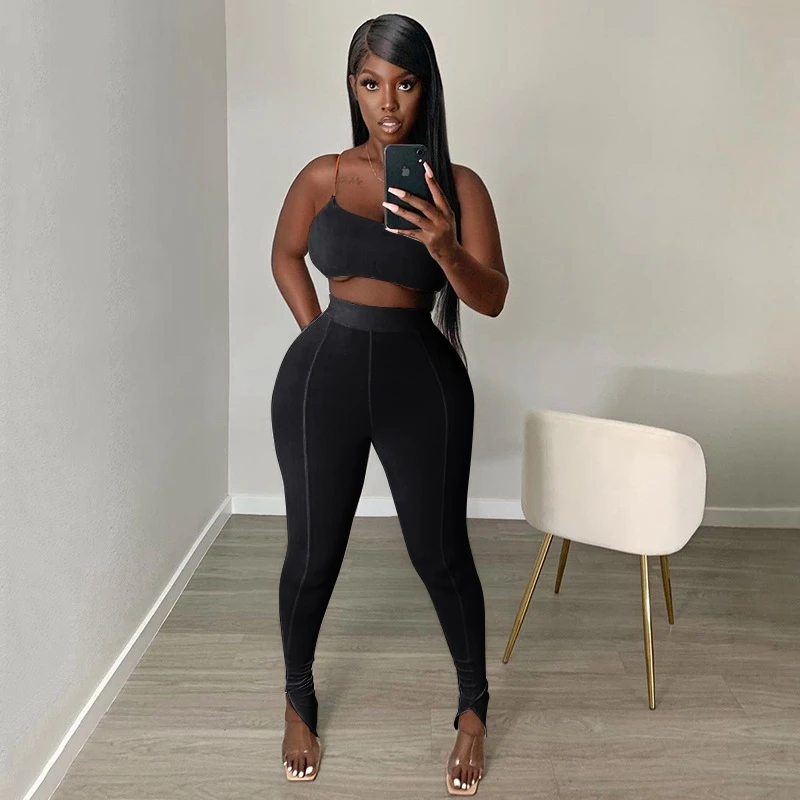 

Summer New Sexy Women's Outfit Sports Fitness Tracksuit Women One Shoulder Skinny High Elastic Fashion Clubwear Clothes