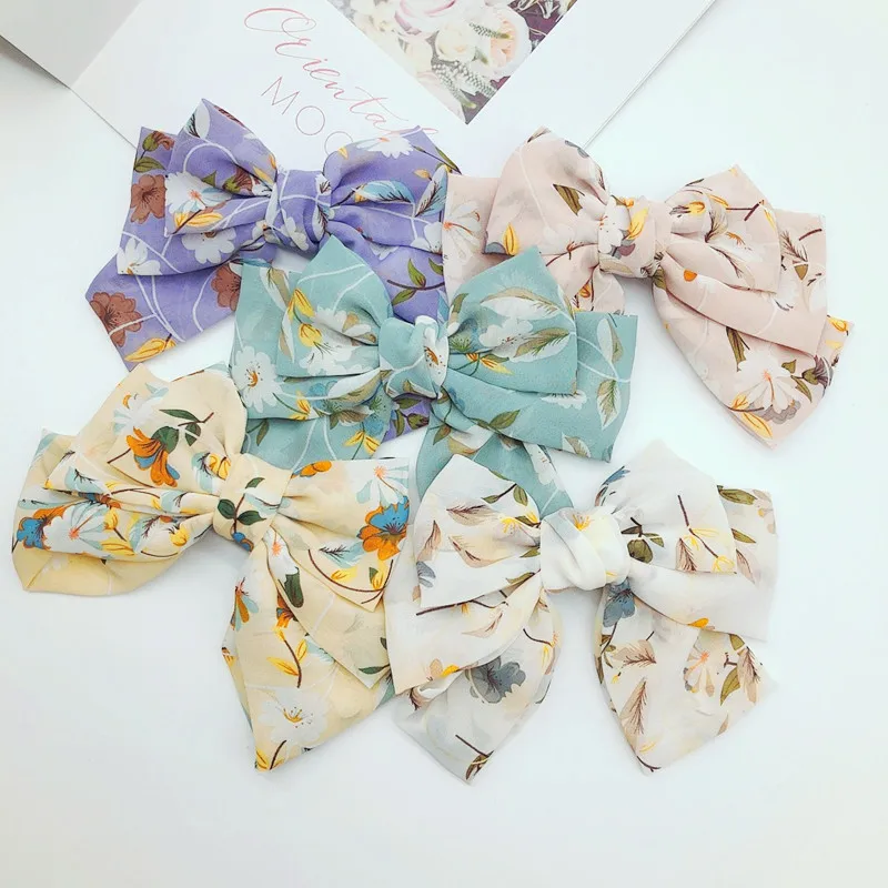 

2020Fashion Hair Bow Hair Clips Printing Clips Girl Hair Barrettes Bow High Quality Hair Accessories For Women ladies Hairpins