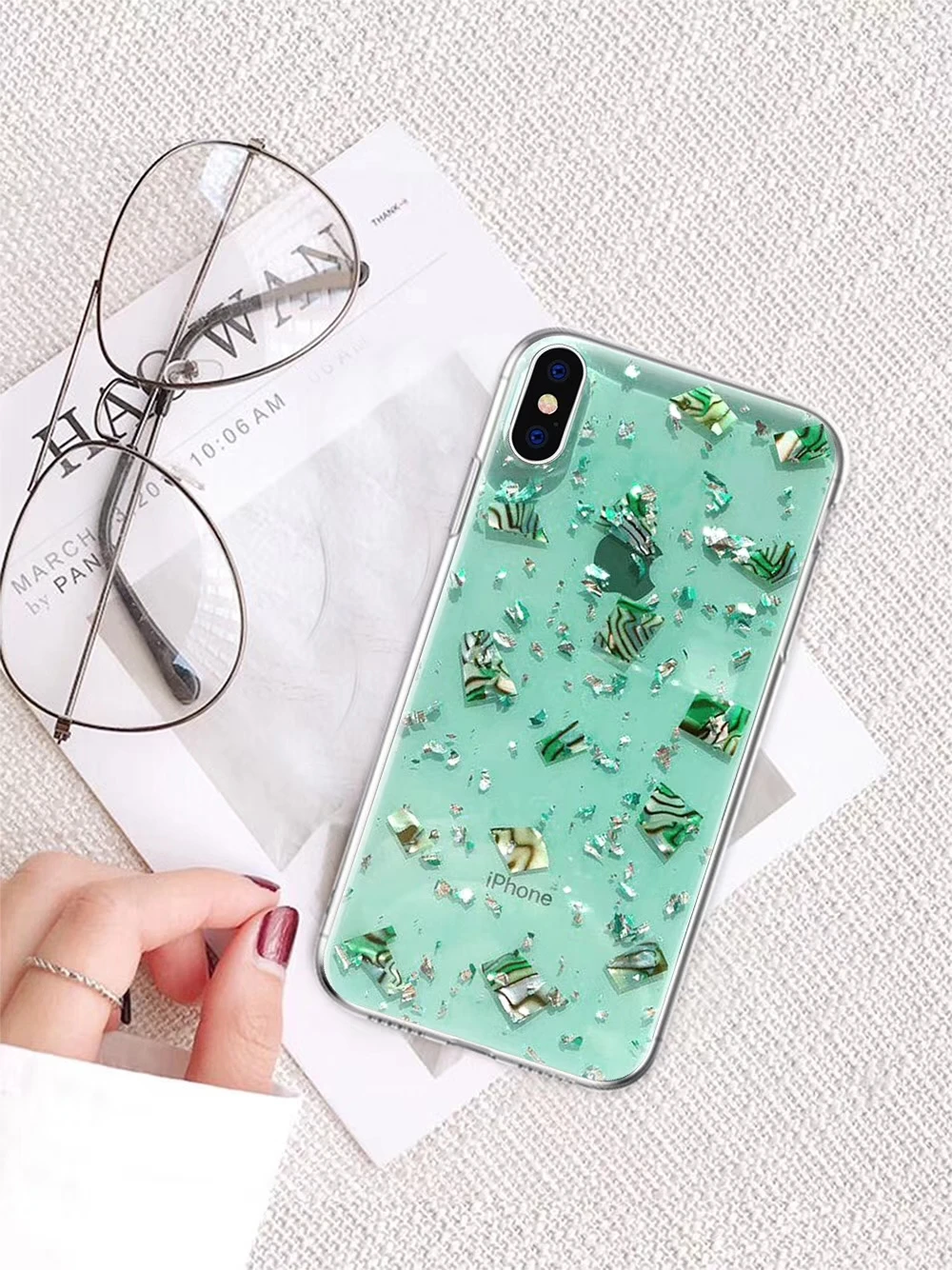 Fashion Silver Foil Color Sugar paper Phone Case For Samsung Note 10 Pro 9 8 S10 S9 S8 Plus Silicone Back Cover Fundas |